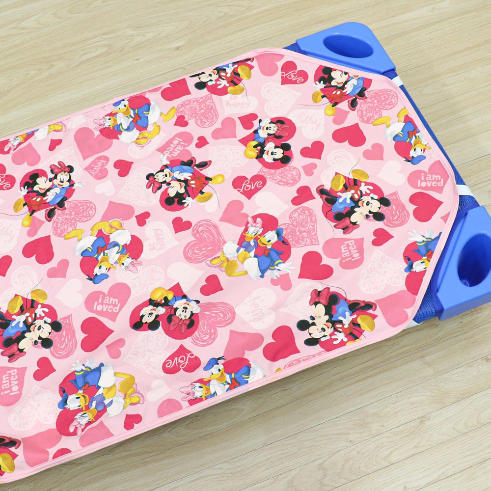 ミッキー ミニー ドナルド デイジー 防水 コットカバー 裏面防水 ハート ネームタグ付き 選べる3サイズ NZ8282-Q/R/S