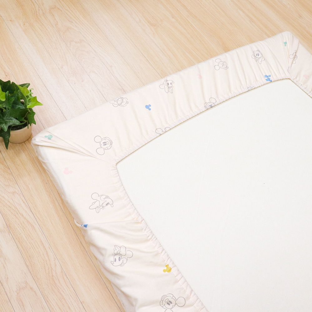 ミッキー＆ミニー フィッティングシーツ 選べる2サイズ 吸水加工 ベビー布団カバー NZ3226-T3/T4