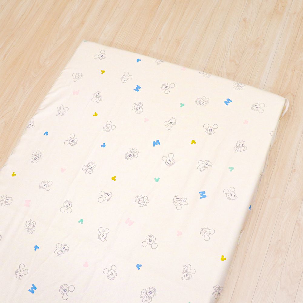 ミッキー＆ミニー フィッティングシーツ 選べる2サイズ 吸水加工 ベビー布団カバー NZ3226-T3/T4
