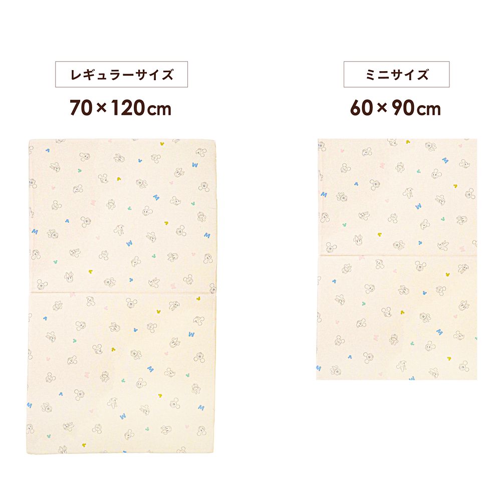 ミッキー＆ミニー 固わた敷き布団  ベビー敷き布団 ベビーベッド用マットレス 選べる2サイズ NZ3226-V/W