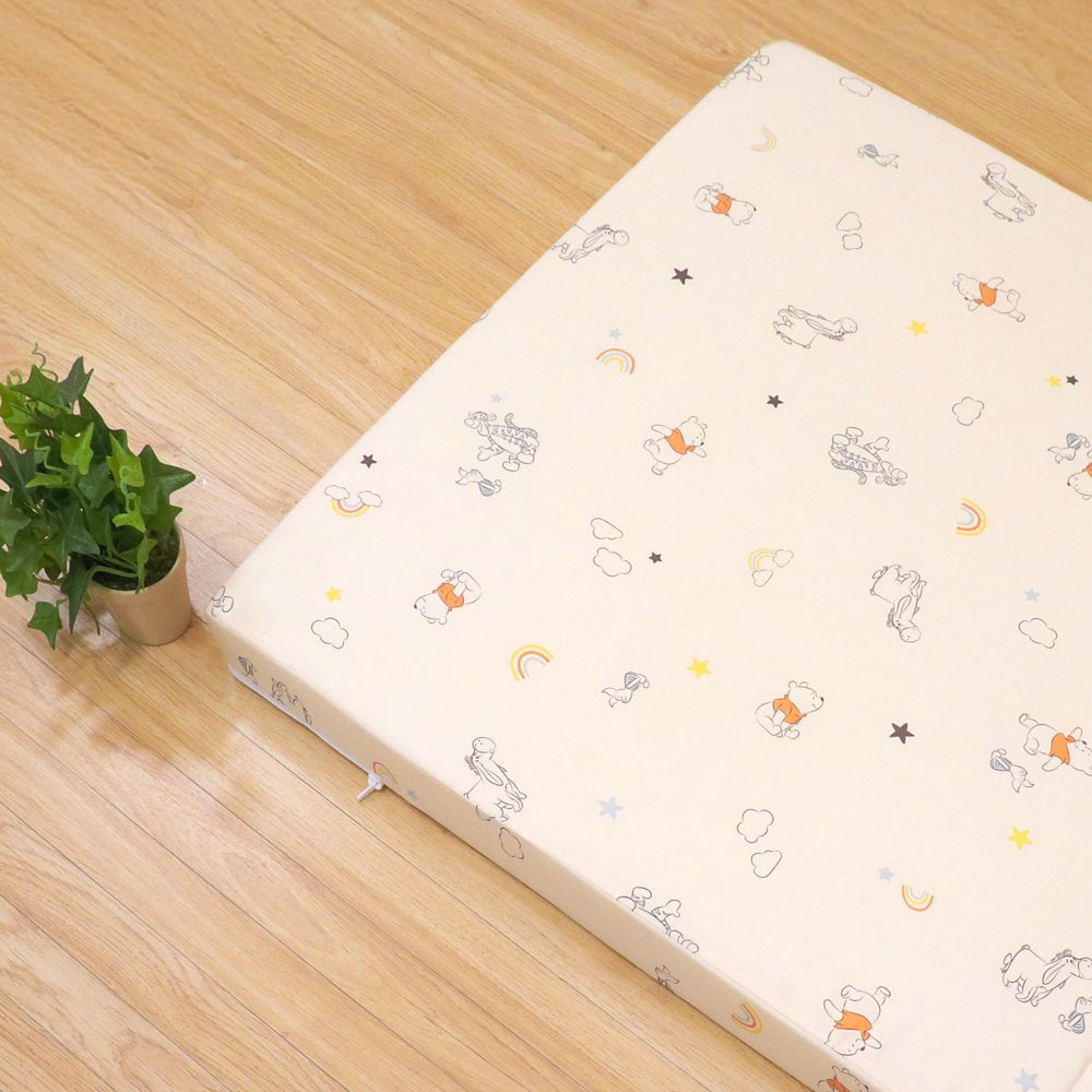 プー＆フレンズ 固わた敷き布団 4点セット マットレス 防水シーツ キルトパッド シーツ 選べる2サイズ NZ3225-VS/WS