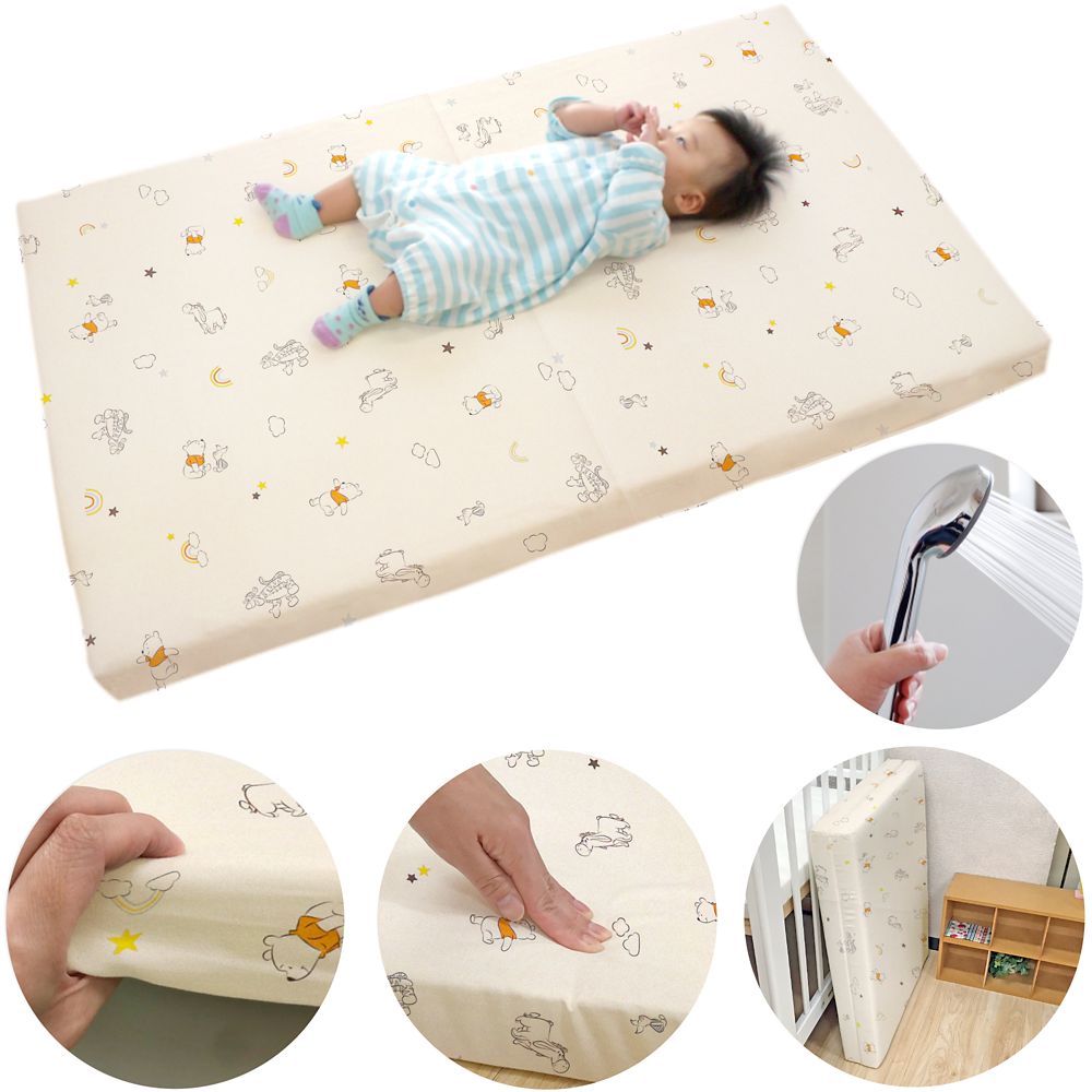 プー＆フレンズ 固わた敷き布団 4点セット マットレス 防水シーツ キルトパッド シーツ 選べる2サイズ NZ3225-VS/WS