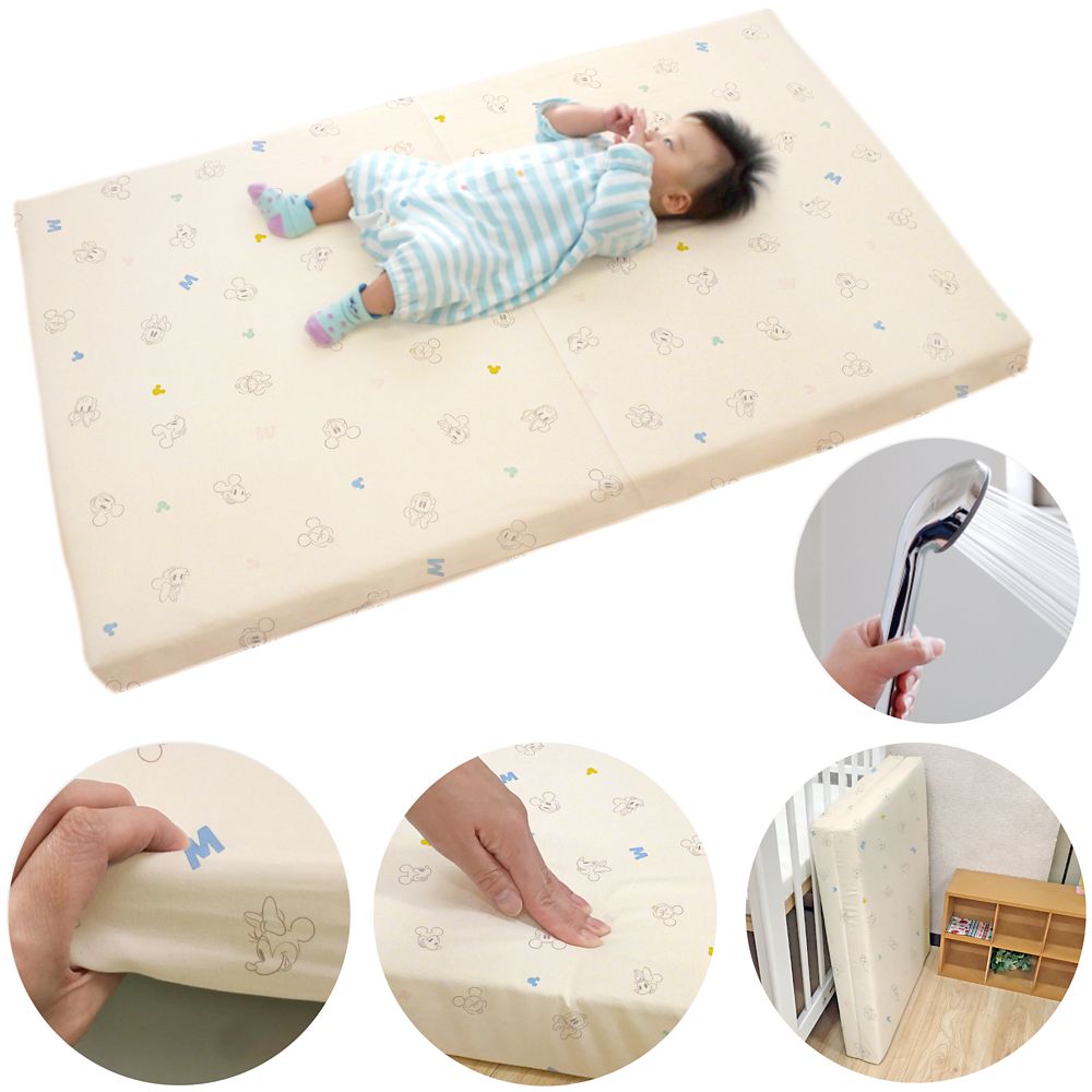 ミッキー＆ミニー 固わた敷き布団 4点セット マットレス 防水シーツ キルトパッド シーツ 選べる2サイズ NZ3226-VS/WS