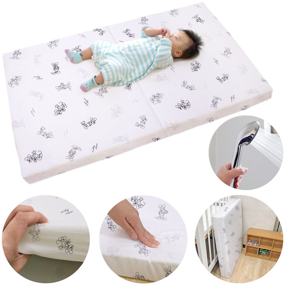 ミッキーマウス 固わた敷き布団 4点セット マットレス 防水シーツ キルトパッド シーツ 選べる2サイズ NZ3227-VS/WS