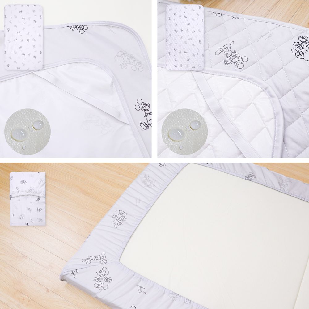 ミッキーマウス 固わた敷き布団 4点セット マットレス 防水シーツ キルトパッド シーツ 選べる2サイズ NZ3227-VS/WS