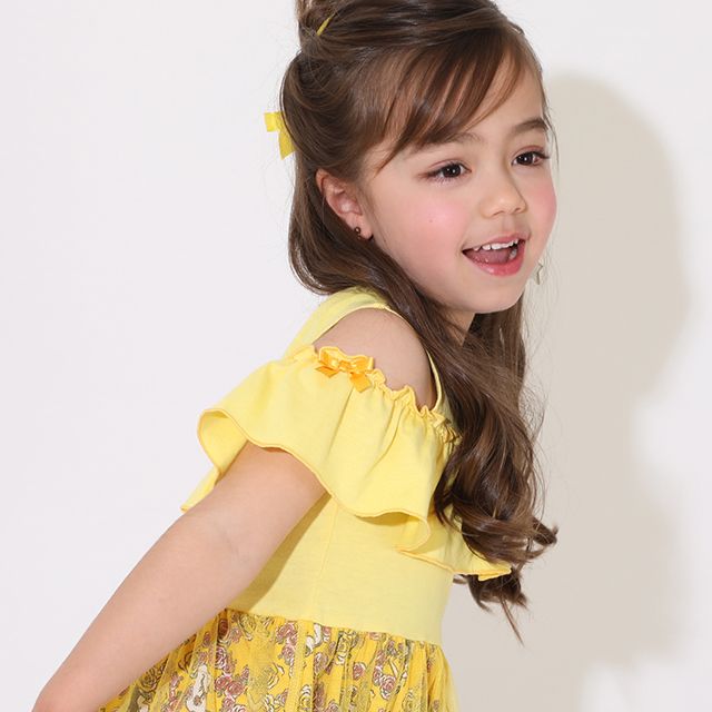 【ベビードール】ベル なりきるワンピース 5127K / ベビーサイズ キッズ トップス 半袖 チュール ウエストゴム入り プリンセス 仮装 コスチューム コスプレ