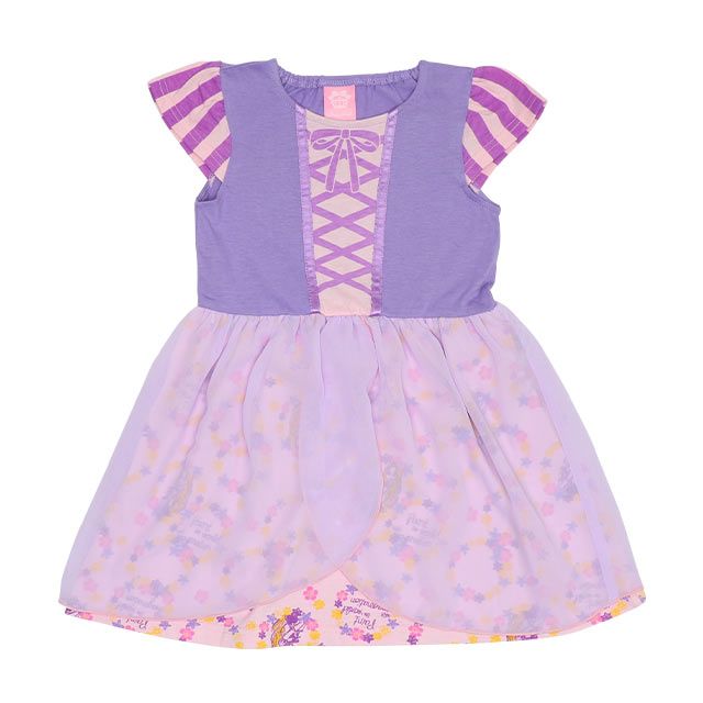 【ベビードール】ラプンツェル なりきるワンピース 5127K / ベビーサイズ キッズ トップス 半袖 シフォン ウエストゴム入り プリンセス 仮装 コスチューム コスプレ