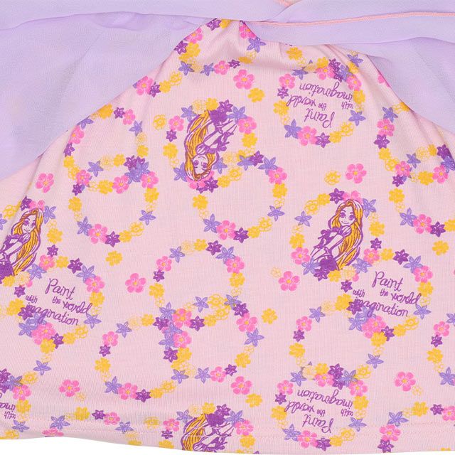 【ベビードール】ラプンツェル なりきるワンピース 5127K / ベビーサイズ キッズ トップス 半袖 シフォン ウエストゴム入り プリンセス 仮装 コスチューム コスプレ