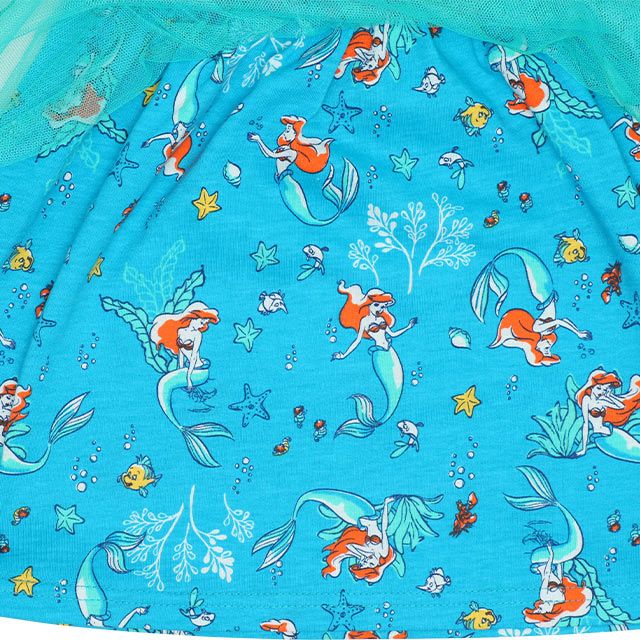 【ベビードール】アリエル なりきるワンピース 5127K / ベビーサイズ キッズ トップス 半袖 チュール フリル パフスリーブ ウエストゴム入り 立体モチーフ プリンセス 仮装 コスチューム コスプレ