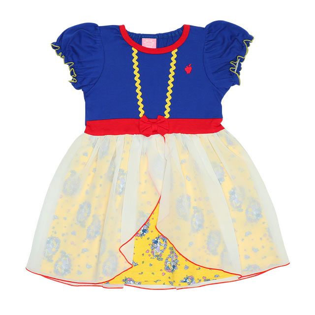 【ベビードール】白雪姫 なりきるワンピース 5127K / ベビーサイズ キッズ トップス 半袖 シフォン フリル パフスリーブ ウエストゴム入り リボンモチーフ プリンセス 仮装 コスチューム コスプレ