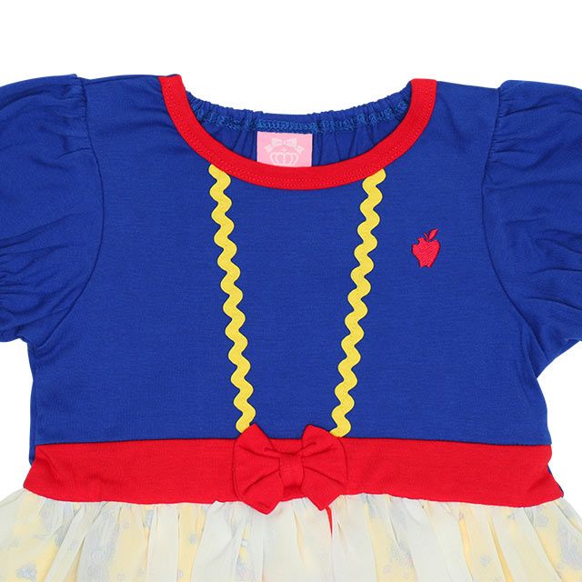 【ベビードール】白雪姫 なりきるワンピース 5127K / ベビーサイズ キッズ トップス 半袖 シフォン フリル パフスリーブ ウエストゴム入り リボンモチーフ プリンセス 仮装 コスチューム コスプレ