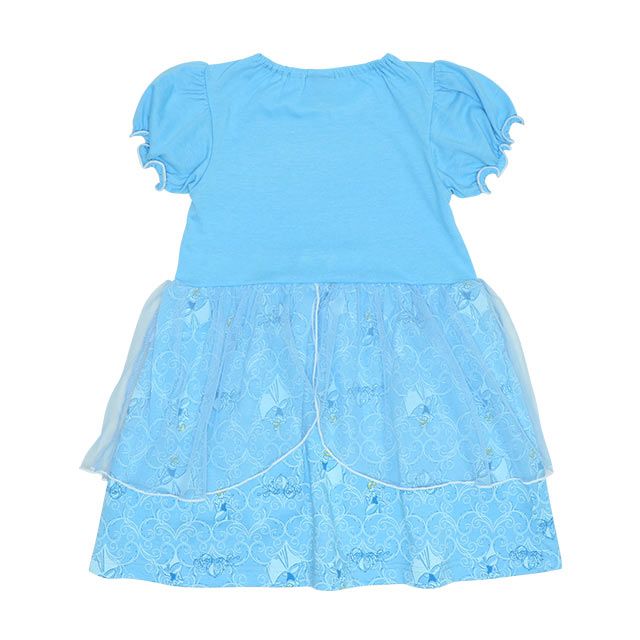 【ベビードール】シンデレラ なりきるワンピース 5127K / ベビーサイズ キッズ トップス 半袖 チュール パフスリーブ ウエストゴム入り リボンモチーフ プリンセス 仮装 コスチューム コスプレ