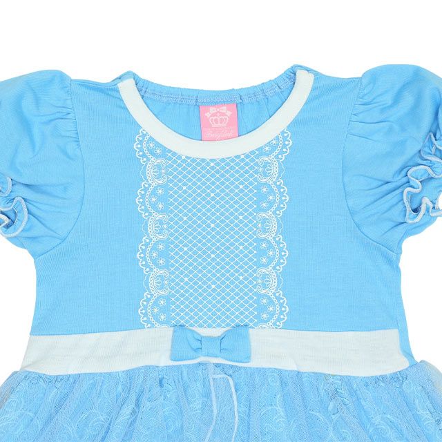 【ベビードール】シンデレラ なりきるワンピース 5127K / ベビーサイズ キッズ トップス 半袖 チュール パフスリーブ ウエストゴム入り リボンモチーフ プリンセス 仮装 コスチューム コスプレ