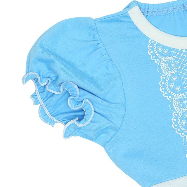 【ベビードール】シンデレラ なりきるワンピース 5127K / ベビーサイズ キッズ トップス 半袖 チュール パフスリーブ ウエストゴム入り リボンモチーフ プリンセス 仮装 コスチューム コスプレ