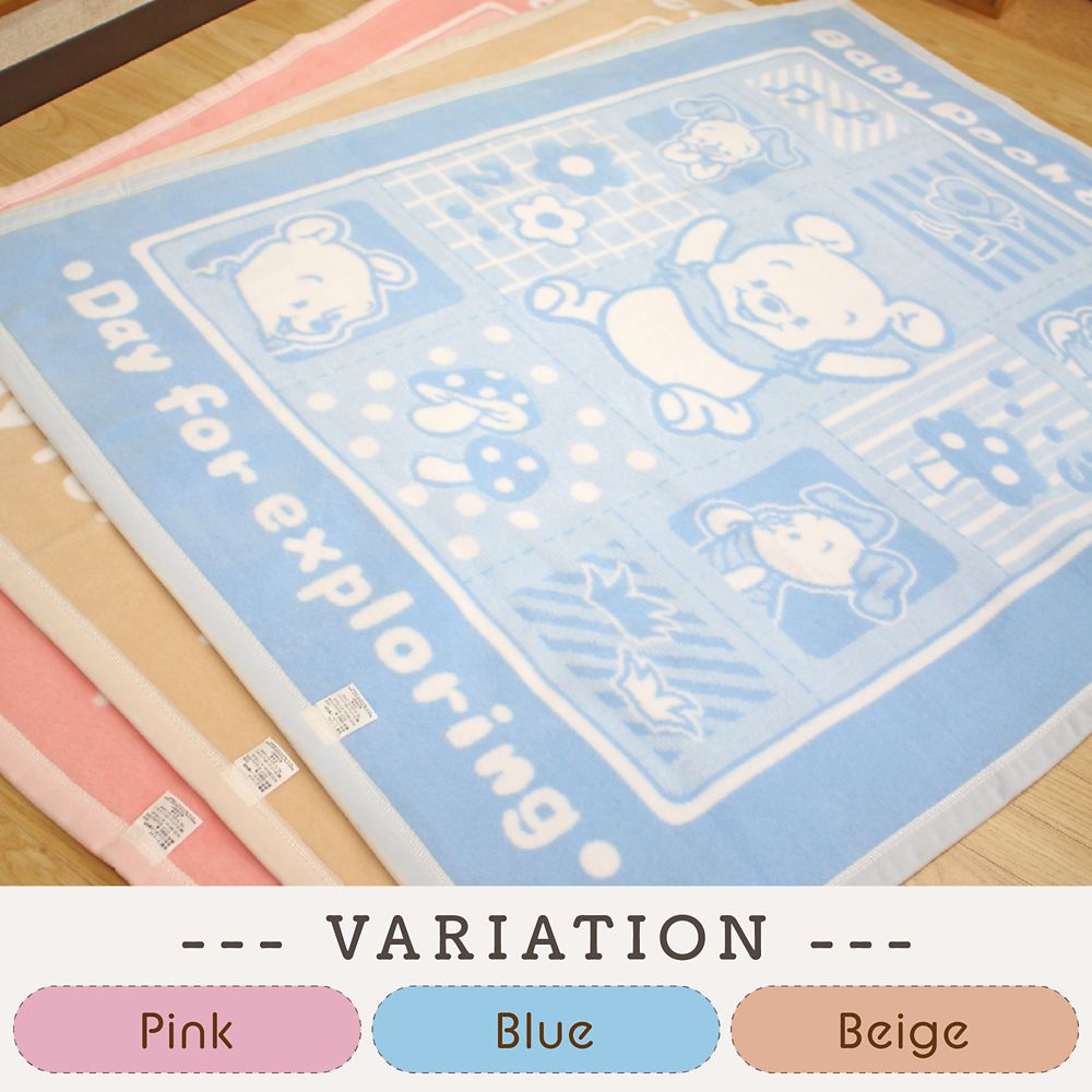 プーさん ピグレット 綿毛布 85&times;115cm 綿100％ 日本製 ベビープー 選べる3カラー 日本製 NZ1335