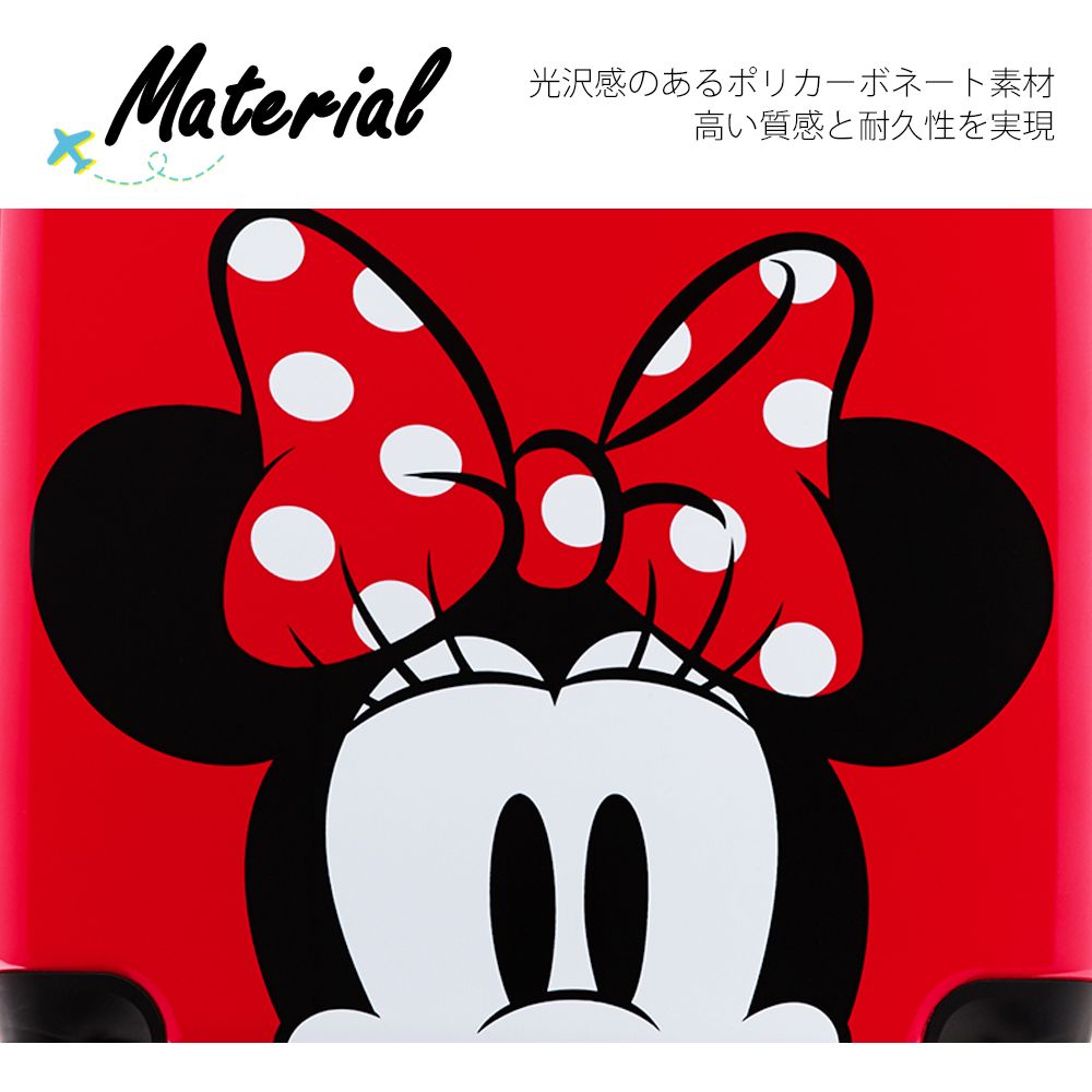 公式 ショップディズニー Deseno ディズニー ミニーマウス スーツケース 赤 ジッパータイプ