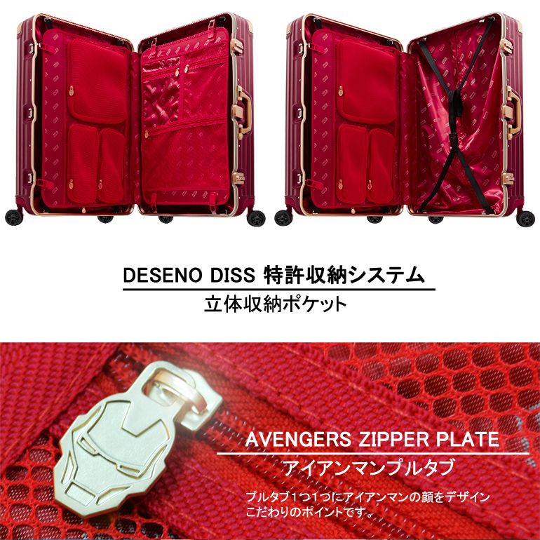 【deseno】マーベル　アイアンマン　スーツケース　アルミフレーム