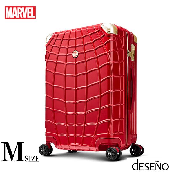 【deseno】マーベル　スパイダーマン　赤　スーツケース　ジッパータイプ
