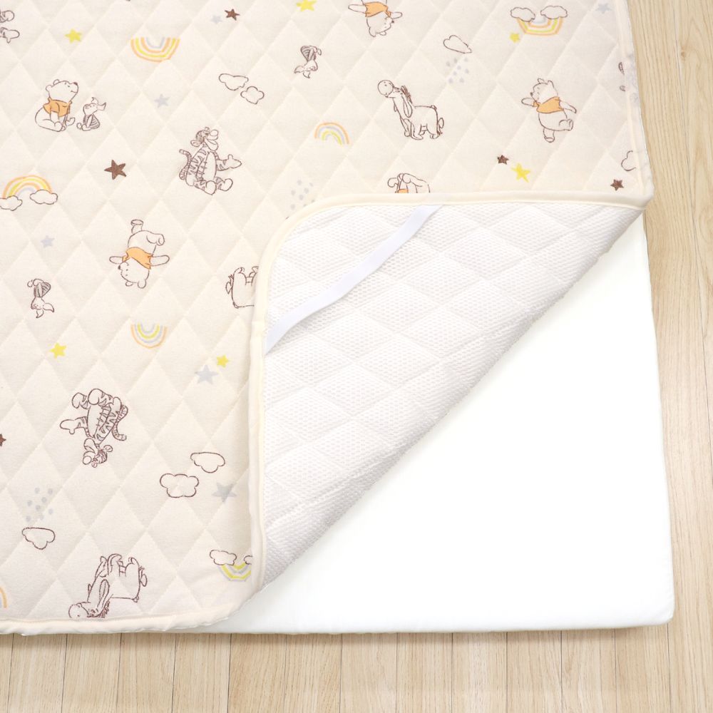 プー＆フレンズ キルトパッド 選べる2サイズ 裏面メッシュ 綿100％ パイル 吸水加工 NZ3222-O/P