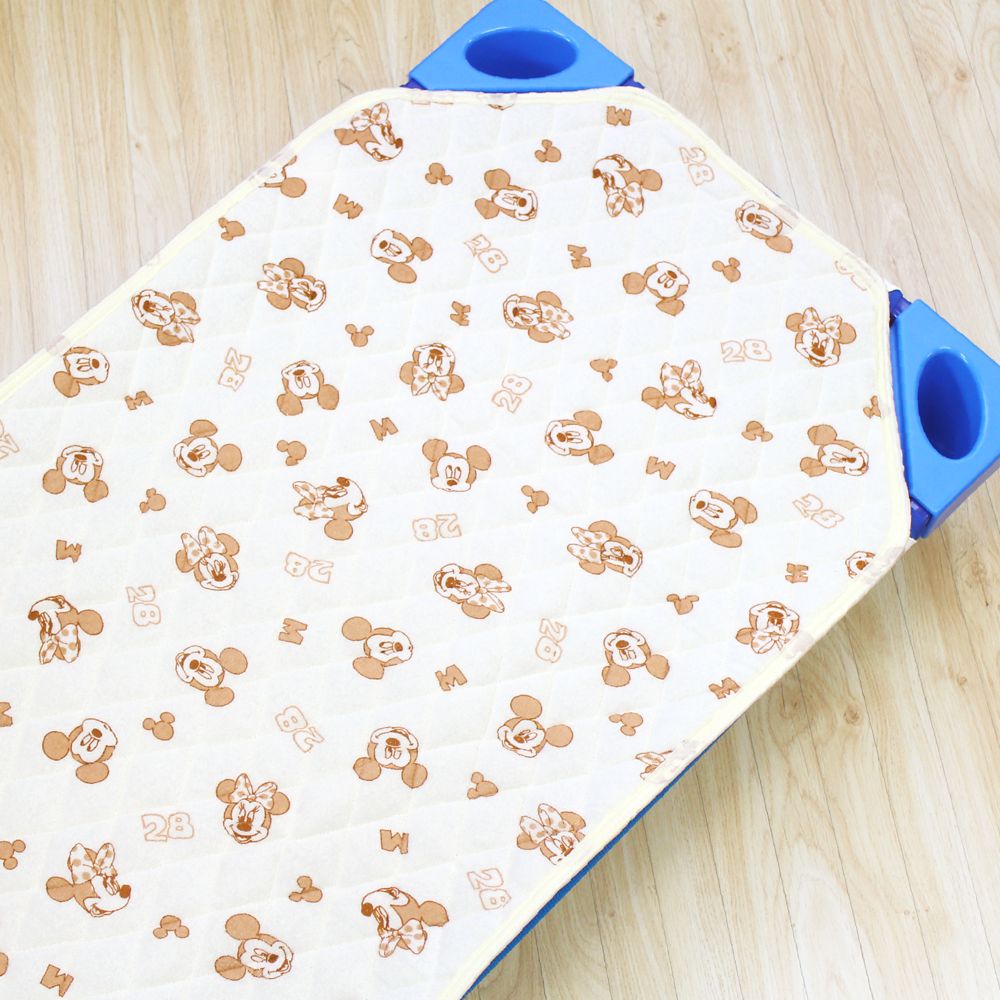 ミッキー ミニー 防水 コットカバー キルト 裏面防水 綿100％ パイル 吸水加工 ネームタグ付き 選べる3サイズ NZ3221-J/K/L