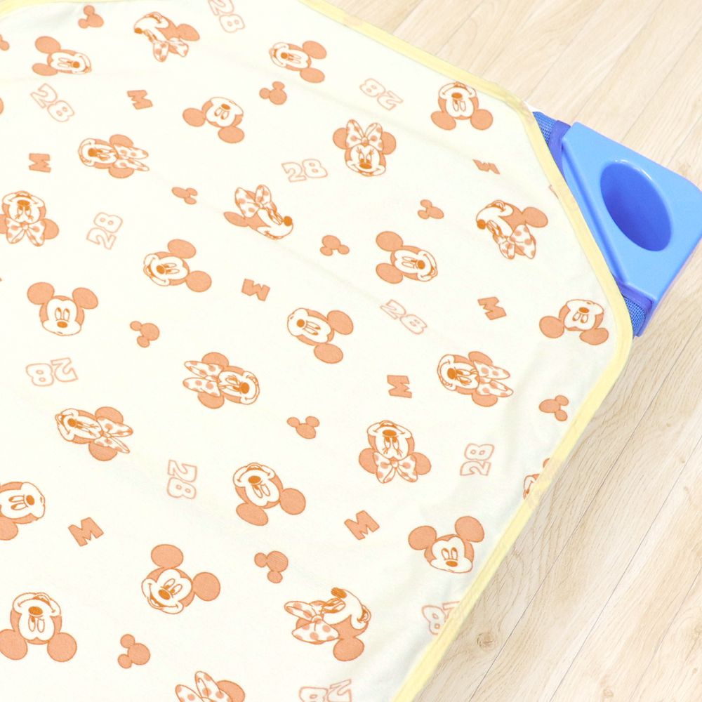 ミッキー ミニー 防水 コットカバー  裏面防水 綿100％ パイル 吸水加工 ネームタグ付き 選べる2サイズ NZ3221-Q/R