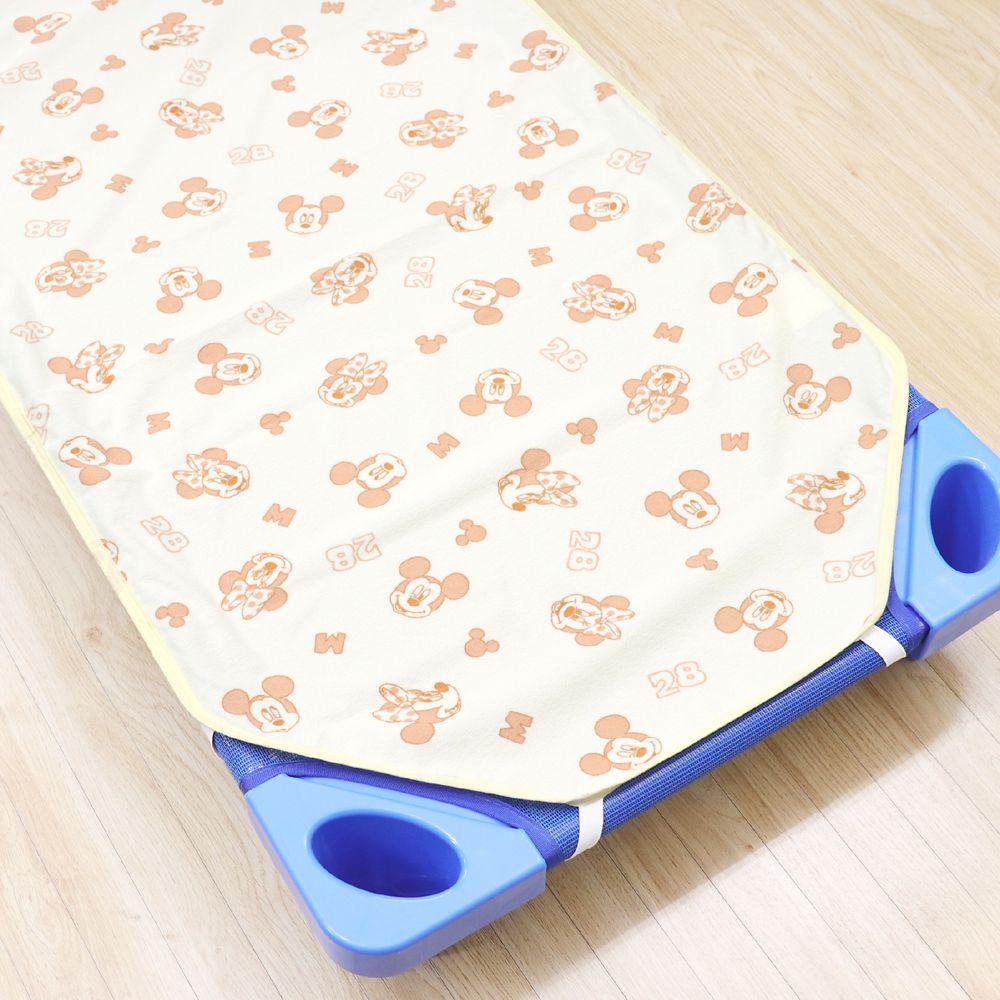 ミッキー ミニー 防水 コットカバー  裏面防水 綿100％ パイル 吸水加工 ネームタグ付き 選べる2サイズ NZ3221-Q/R