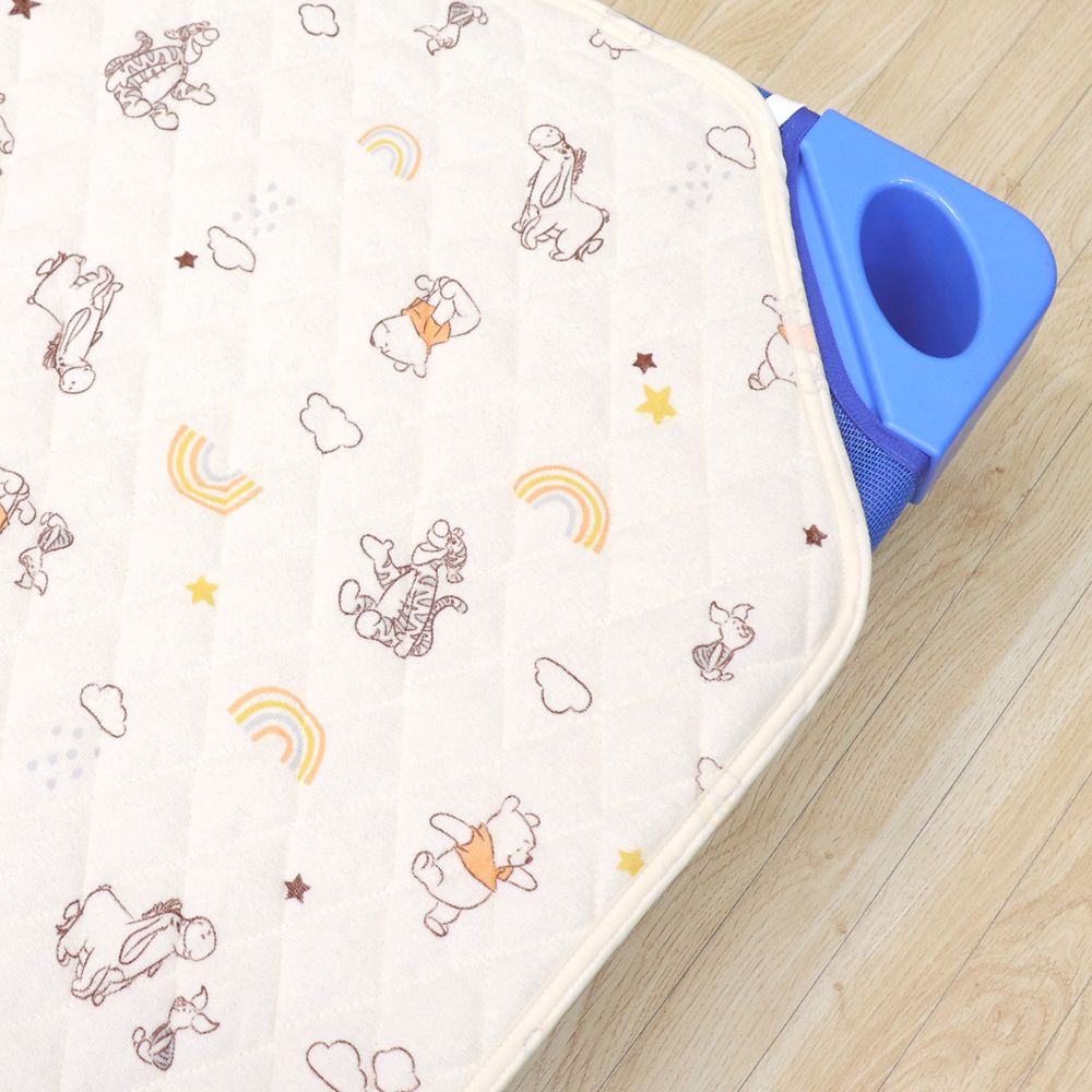 プー＆フレンズ コットカバー キルト 裏面メッシュ 綿100％ パイル 吸水加工 ネームタグ付き 選べる3サイズ NZ3222-F/G/H