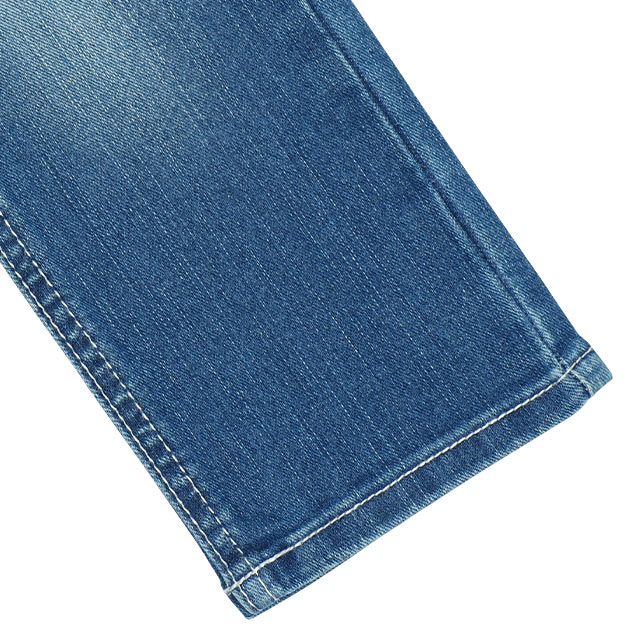 【ベビードール】ミッキー キャラクターワッペンロングパンツ 5390K oa21 / ベビーサイズ キッズ ボトム 長ズボン ジーパン ジーンズ デニム ウエスト総ゴム ゴム穴付き ベルトループ フェイクボタン