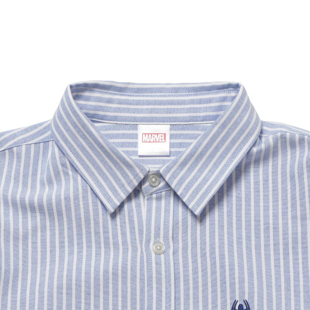 MARVEL オックスフォードストライプ レギュラーシャツ スパイダーマン