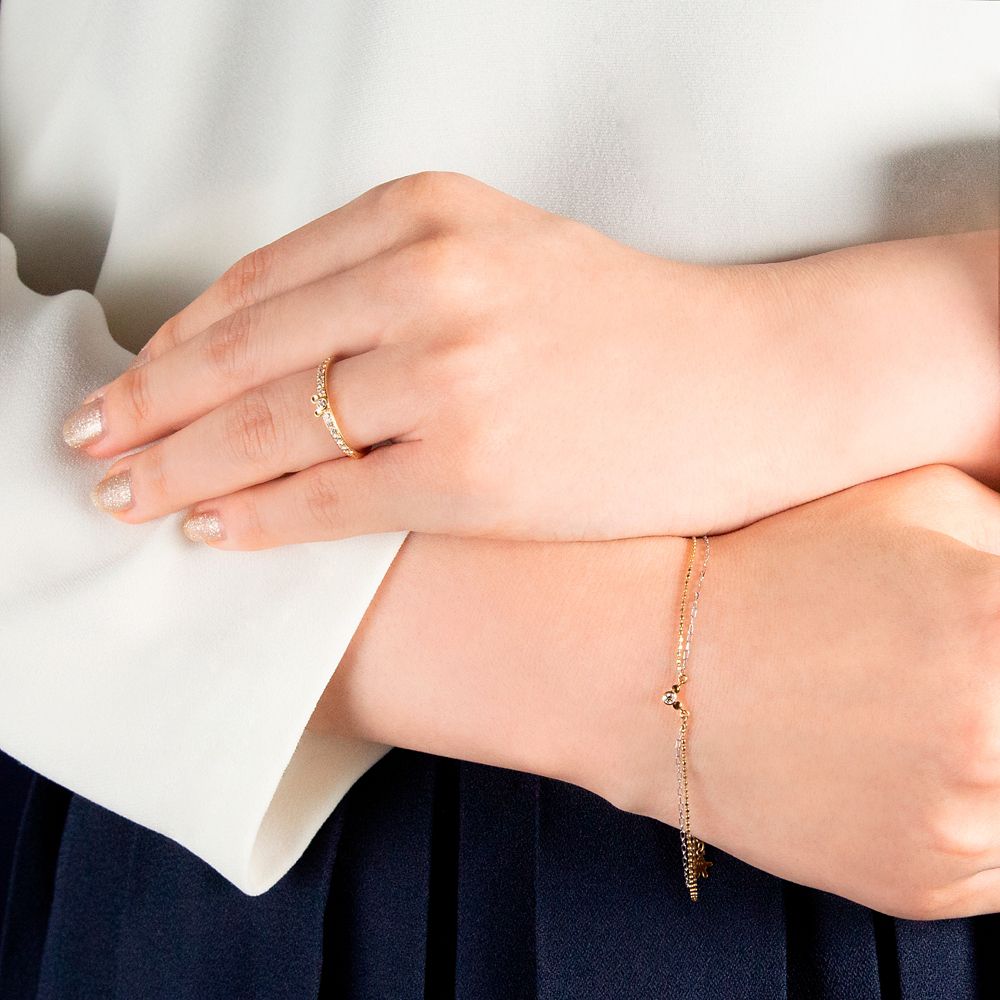 Mickey Mouse Smile ミッキーマウス / ハーフエタニティ（型番：RDE-130） K18イエローゴールド