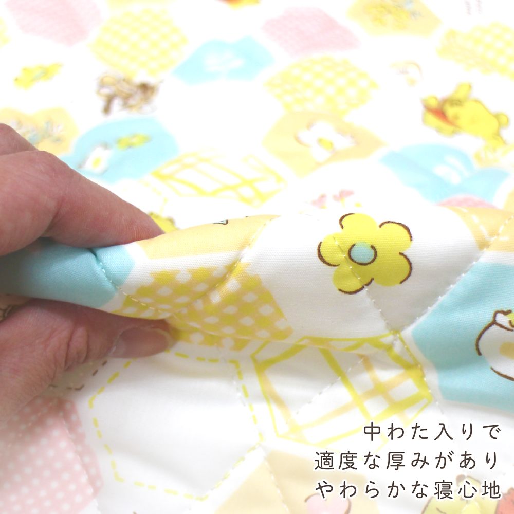 プー＆フレンズ コットカバー キルト 裏面メッシュ ネームタグ付き 選べる3サイズ NZ8120-F/G/H