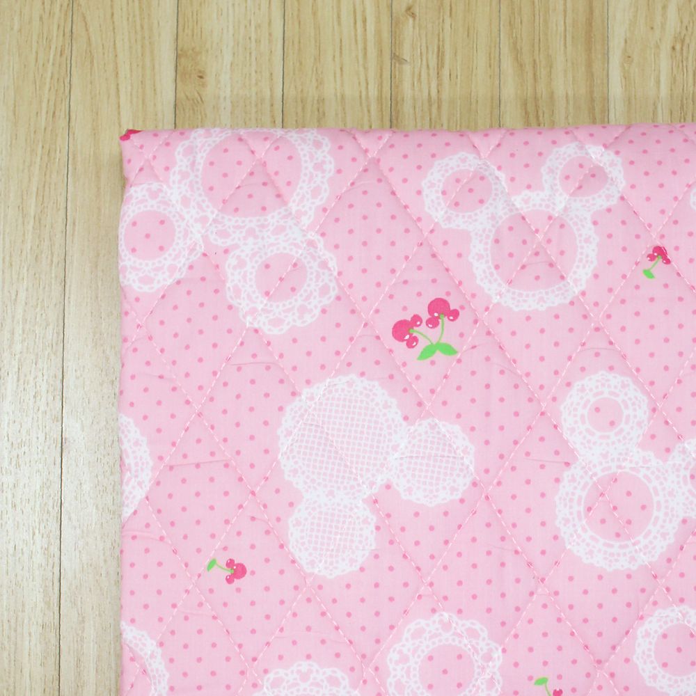 ミッキーアイコン コットカバー キルト 裏面メッシュ ネームタグ付き 選べる3サイズ ピンク NZ8122-F/G/H