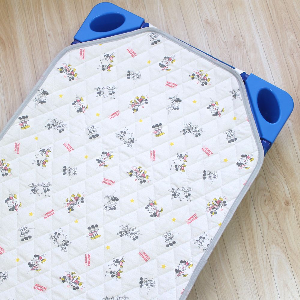 ミッキー ミニー コットカバー キルト 裏面メッシュ 綿100％ ネームタグ付き 選べる3サイズ グレー NZ8123-F/G/H