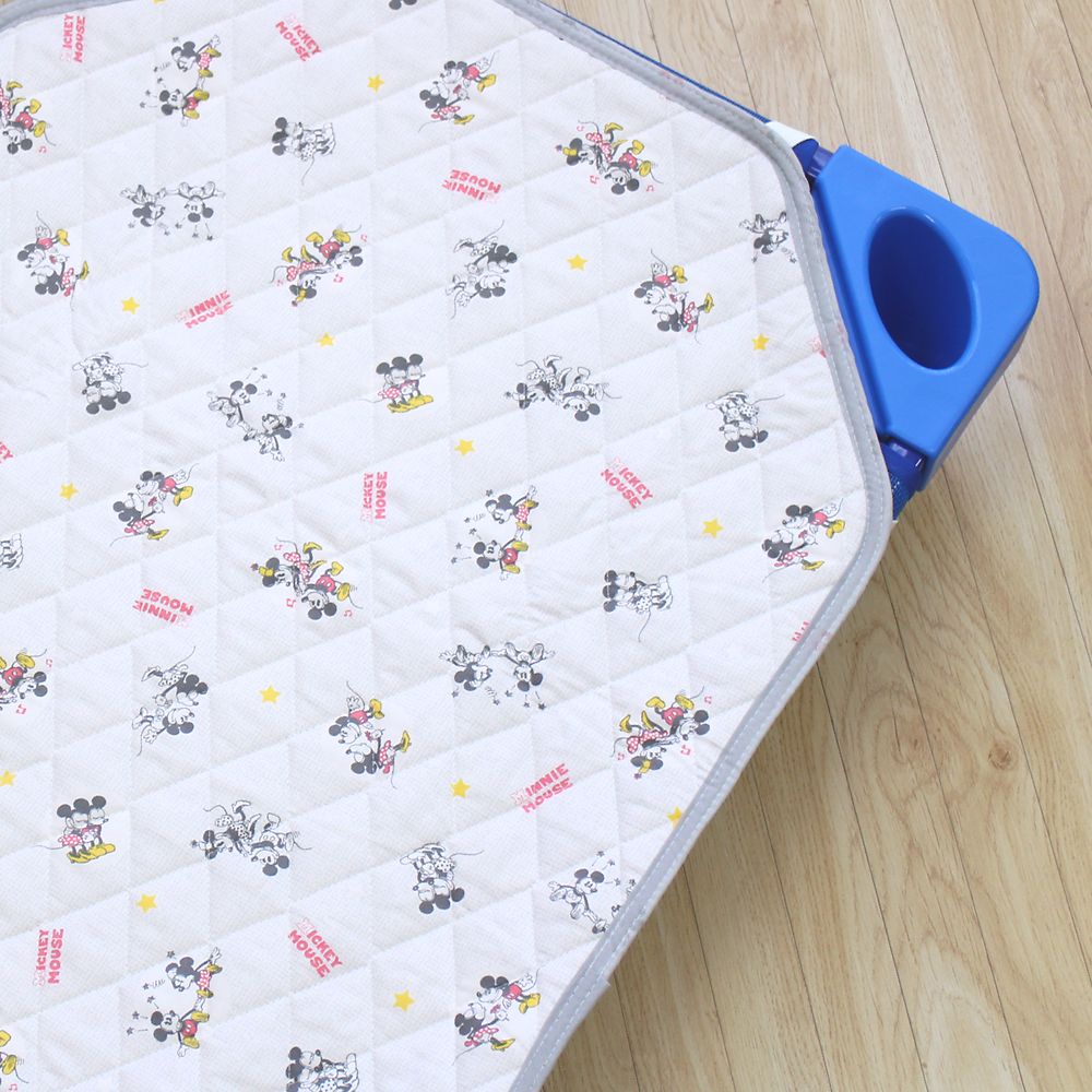 ミッキー ミニー コットカバー キルト 裏面メッシュ 綿100％ ネームタグ付き 選べる3サイズ グレー NZ8123-F/G/H