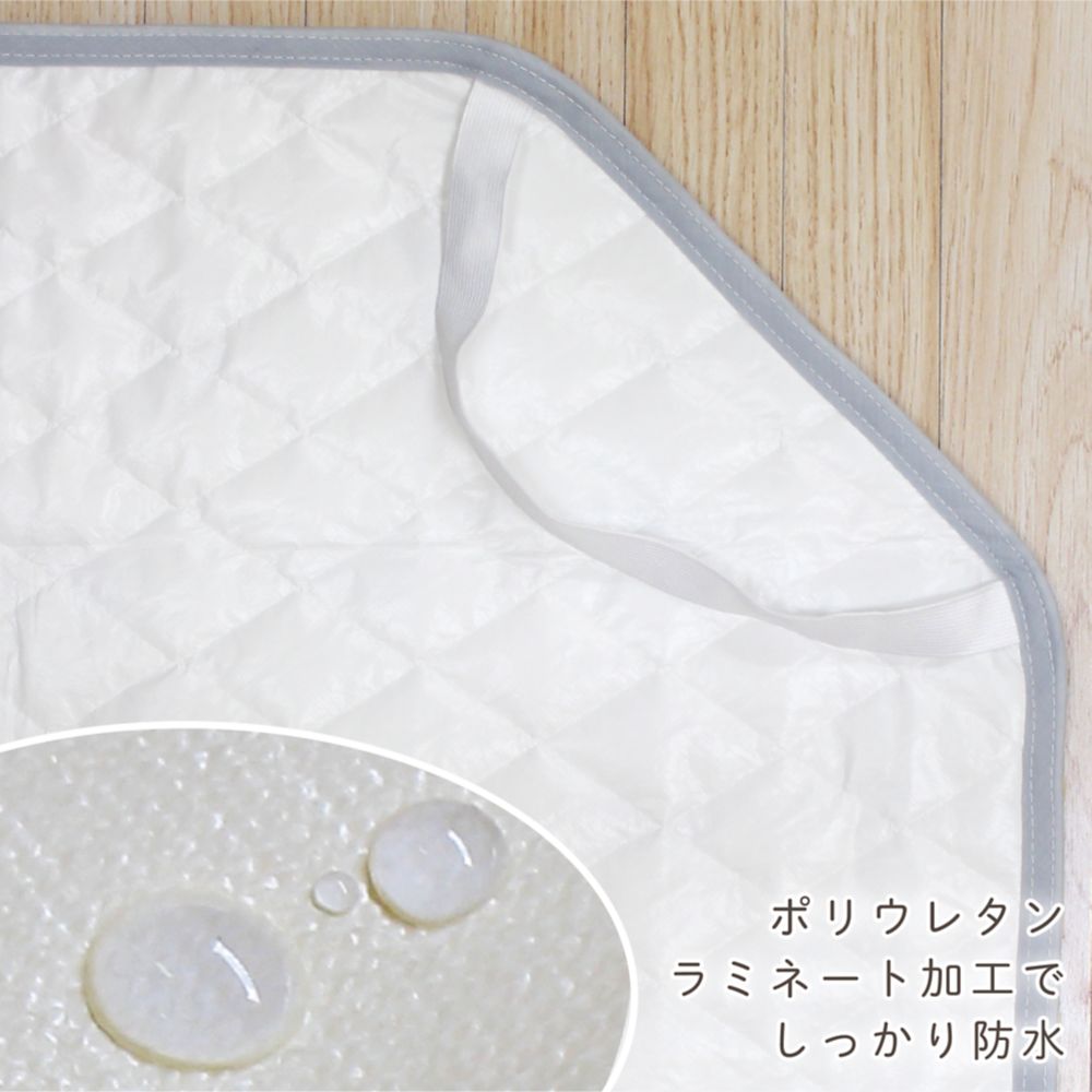 ミッキー ミニー 防水 コットカバー キルト 裏面防水 綿100％ ネームタグ付き 選べる3サイズ グレー NZ8123-J/K/L