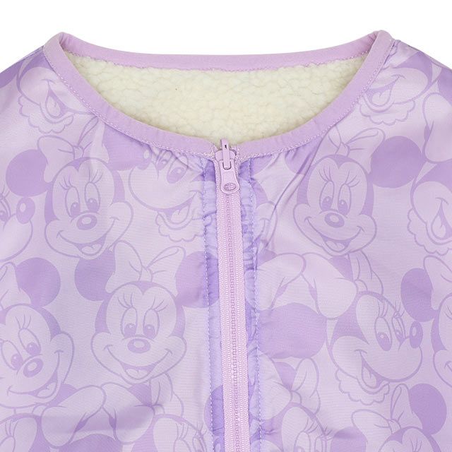 【ベビードール】ミニー アウター 6050K / リバーシブル ベビーサイズ キッズ トップス 長袖 ブルゾン 羽織り ノーカラー ボア ゆったり 秋冬