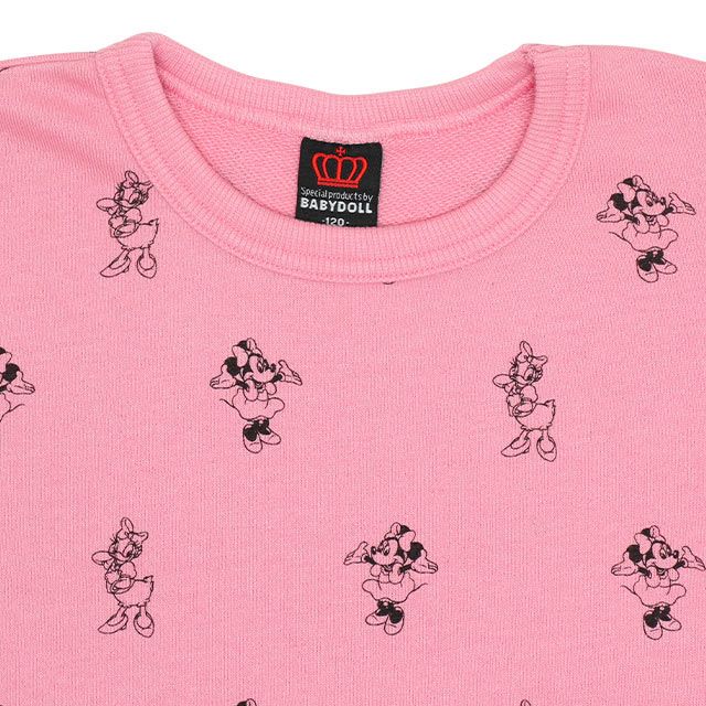 【ベビードール】ミニー ワンピース 6052K / ベビーサイズ キッズ 長袖 ワンピ スカート 総柄 春秋冬