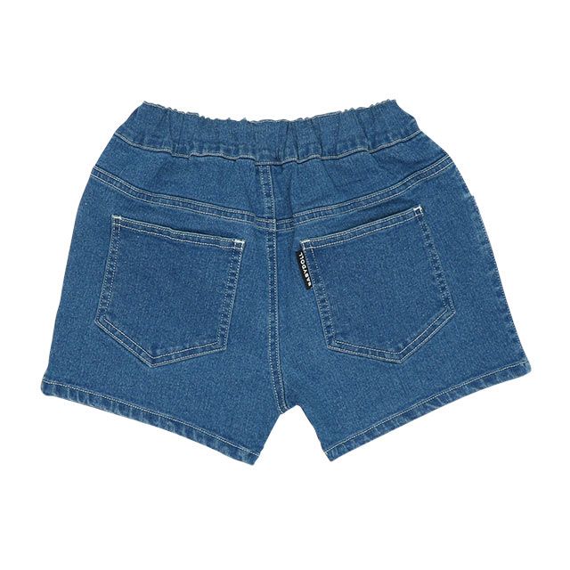 【ベビードール】ミニー デニムショートパンツ 6056K / ベビーサイズ キッズ ボトム 短パン ショーパン ウエスト総ゴム ゴム穴付き ベルトループ フェイクボタン