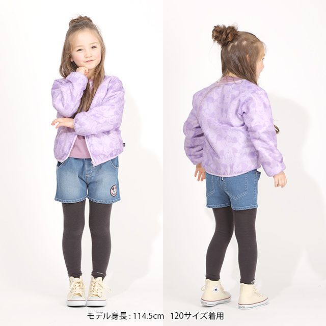 【ベビードール】ミニー デニムショートパンツ 6056K / ベビーサイズ キッズ ボトム 短パン ショーパン ウエスト総ゴム ゴム穴付き ベルトループ フェイクボタン