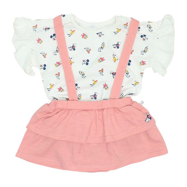 【ベビードール】ミニー ギフトBOX付き 5点ギフトセット 6263B 【DY】 / ベビーサイズ 赤ちゃん 出産祝い 贈り物 プレゼント ベビー服 ベビー用品 半袖 Tシャツ スカート スタイ クリップ 巾着 コーデセット