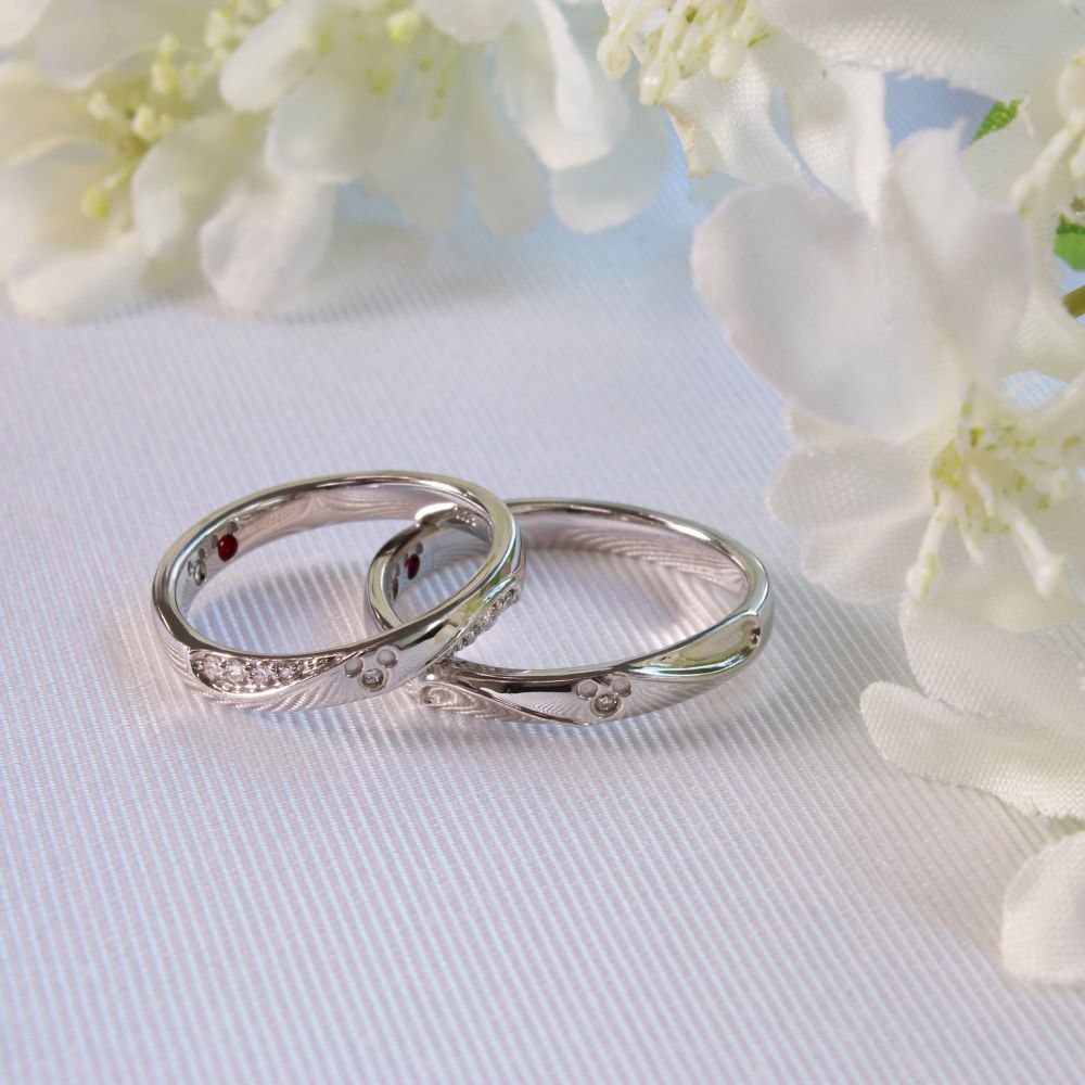 【ザ・キッス】 [受注生産] 隠れミッキー マリッジリング DI-7061104542 メンズ / プラチナ素材