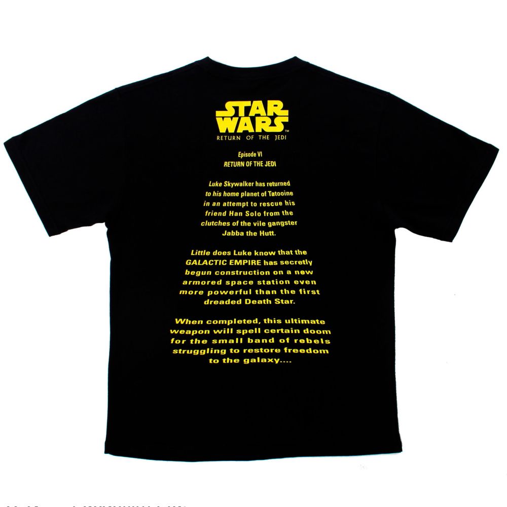 公式 ショップディズニー スター ウォーズ エピソード6 ジェダイの帰還 オープニングクロールtシャツ