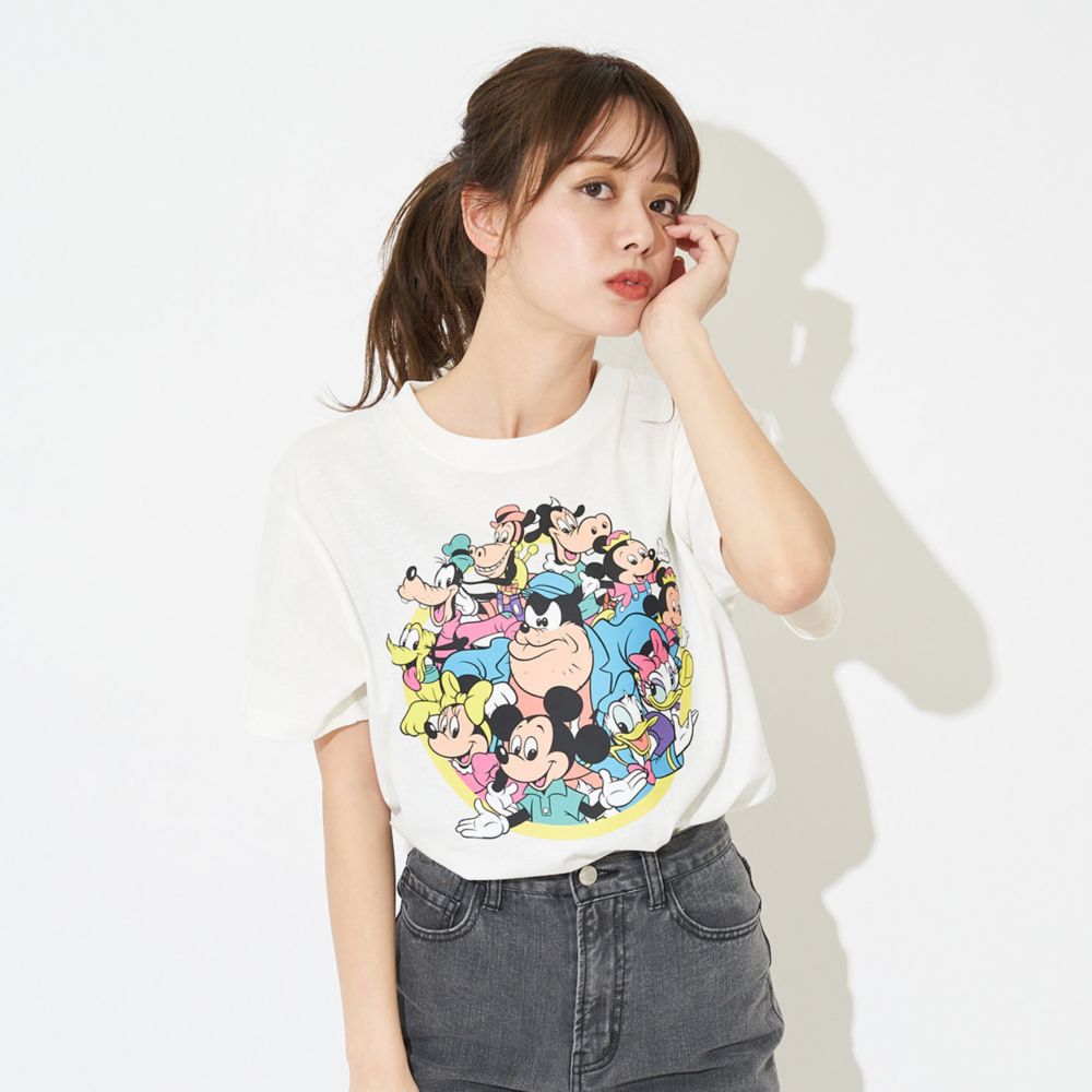 ミッキー＆フレンズ/サークルデザインTシャツ(PONEYCOMB TOKYO)