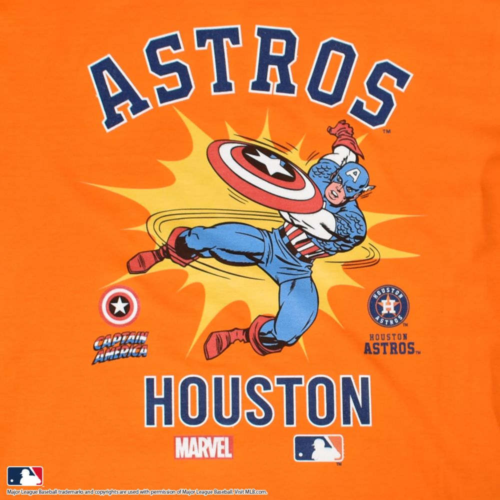 【MARVEL(マーベル)/キャプテン・アメリカ】【MLB/ヒューストン・アストロズ】Tシャツ(PONEYCOMB PLATINUM)