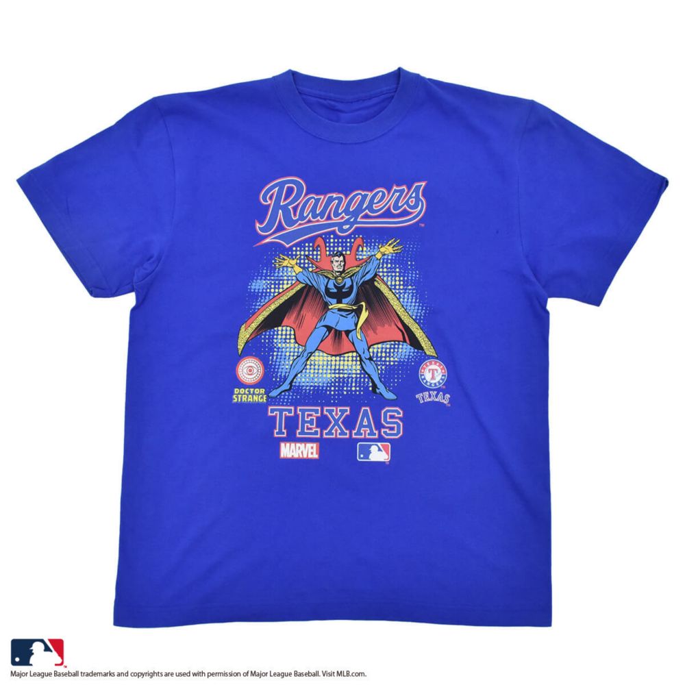 公式 ショップディズニー Marvel マーベル ドクター ストレンジ Mlb テキサス レンジャーズ Tシャツ Poneycomb Platinum