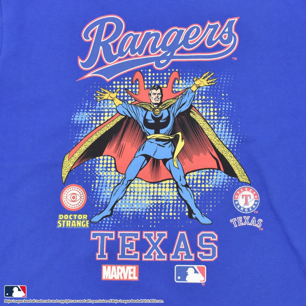 公式 ショップディズニー Marvel マーベル ドクター ストレンジ Mlb テキサス レンジャーズ Tシャツ Poneycomb Platinum