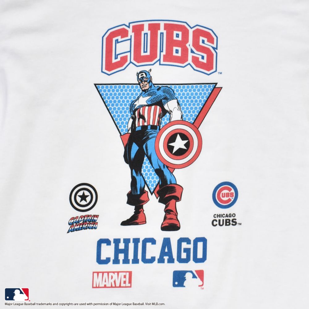 【MARVEL(マーベル)/キャプテン・アメリカ】【MLB/シカゴ・カブス】Tシャツ(PONEYCOMB PLATINUM)