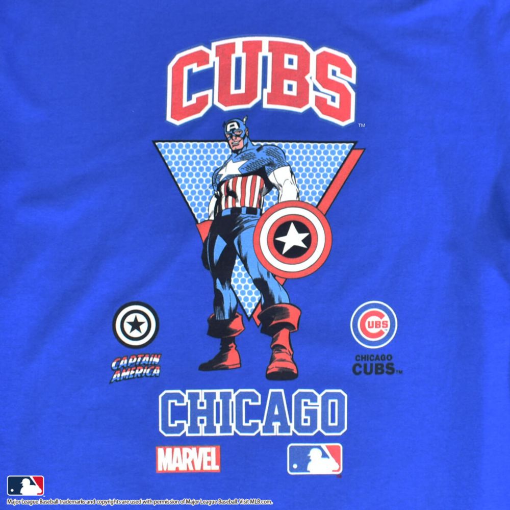 【MARVEL(マーベル)/キャプテン・アメリカ】【MLB/シカゴ・カブス】Tシャツ(PONEYCOMB PLATINUM)