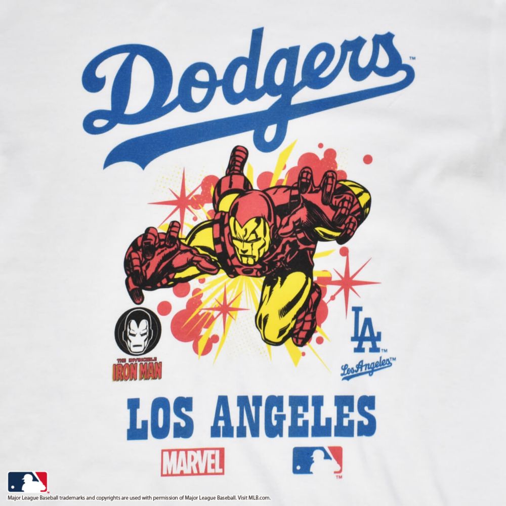 【MARVEL(マーベル)/アイアンマン】【MLB/ロサンゼルス・ドジャース】Tシャツ(PONEYCOMB PLATINUM)