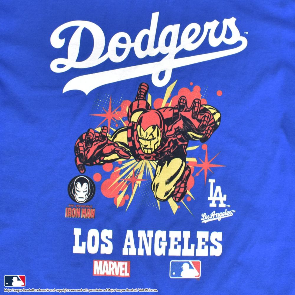 【MARVEL(マーベル)/アイアンマン】【MLB/ロサンゼルス・ドジャース】Tシャツ(PONEYCOMB PLATINUM)